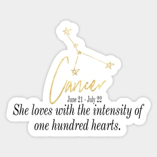 Cancer Constellation Quote Astrology Sign Gold Foil Sticker